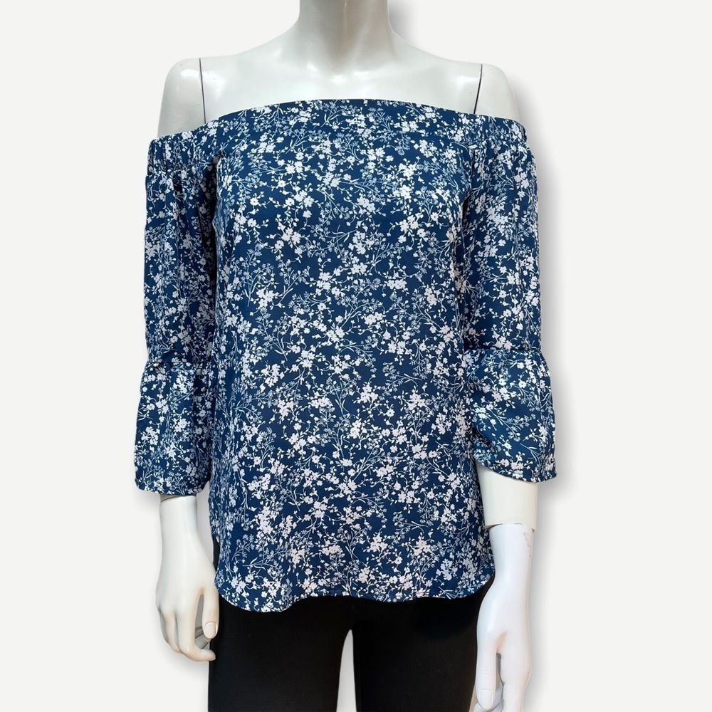 Verse‎ blue floral off shoulder top S